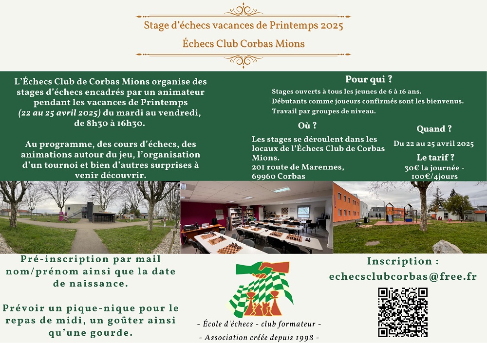 new stage vacances printemps 2025