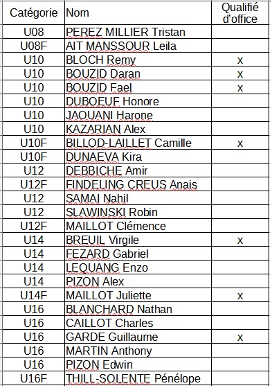 qualifiés ligue ARA