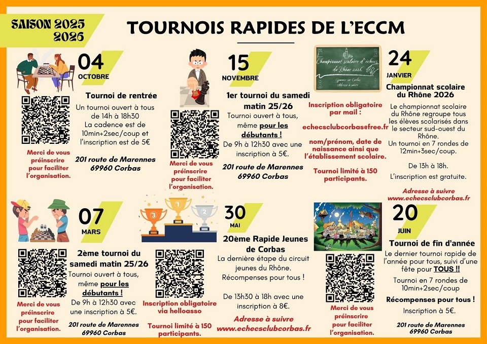 tournoi rapide de rentrée réduit 60